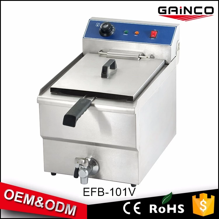 with valve thermostat electric fryer machine kitchen equipment small size electric deep fryer EFB-101V