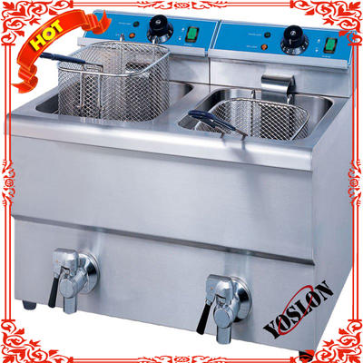 Commercial Double Tanks Counter Top Electric Deep Fryer with capacity 8L+8L