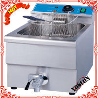 Commercial counter top deep frier 1 tank 1 basket 10L with valve and fryer baskets (SY-TF110V SUNRRY)
