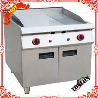Gas 2/3 Flat And 1/3 Grooved Heavy Duty Commercial Griddle With Cabinet