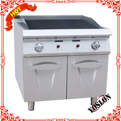 High Quality Commercial Gas Lava Rock Barbecue Grill With Cabinet