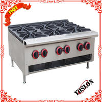 6 Burners Portable Commercial Counter Top Lpg Gas Range Cooker Stove