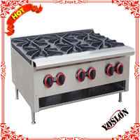 Hot sale cooking stainless steel 6 burner gas stove with 6 burners electric oven