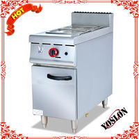 IS-GH-974 Vertical buffet gas heating stove keep soup warm 2tanks Stainless Steel Commercial Bain Marie Food Warmer