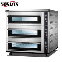 3 deck 12tray commercial bakery equipment electric deck oven bread bascuit baking oven equipment for sell