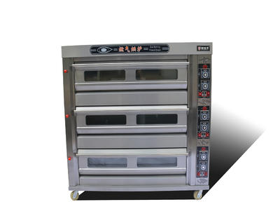 Gas Deck Bread Ovens / Bread Baking Machine 3 Layers 6 Pans