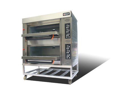 Gas Deck Bread Ovens / Bread Baking Machine 2 Layers 4 Pans
